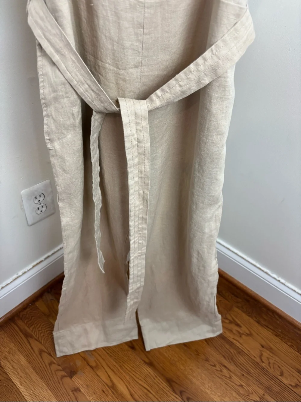 Quince 100% European Linen Square Neck Jumpsuit In Driftwood Size Small NWT